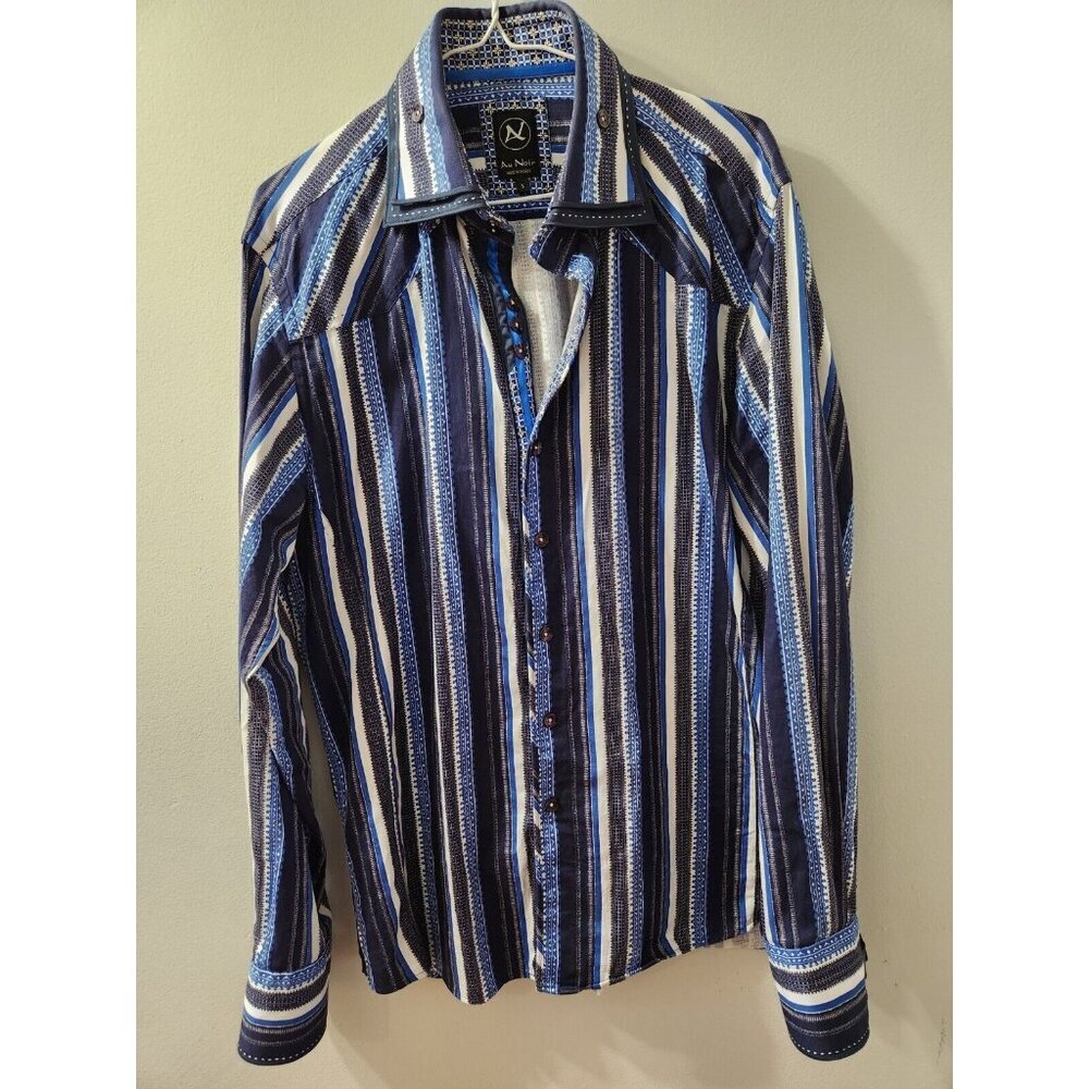 Au Noir Mens Dress Shirt Size 5 Long Sleeves